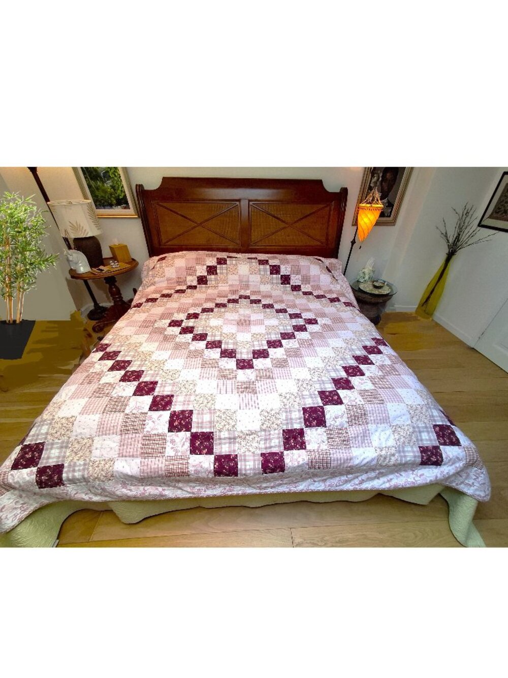 Summer Quilt Bedcover Floral Patchwork Country Chic Sz Queen Pink/Red